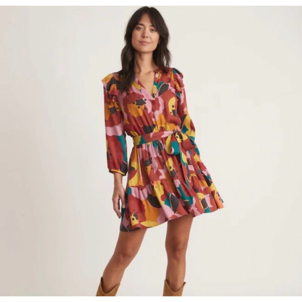 Marine Layer Colorful Abstract Mini Dress